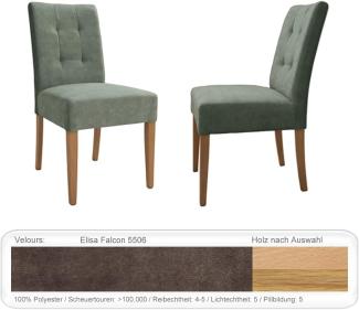 4x Stuhl Agnes 1 ohne Griff Varianten Polsterstuhl Massivholzstuhl Eiche natur lackiert, Elisa Falcon
