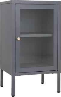 Moderne Kommode DAILY grau H70cm Glastür Metall Nachtschrank