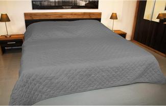 Tagesdecke Sofaüberwurf Bettüberwurf 220x240cm Grau
