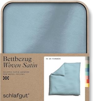Schlafgut Woven Satin Bettwäsche | Bettbezug einzeln 200x200 cm | blue-light