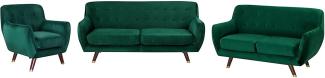 Sofa Set Samtstoff smaragdgrün 6-Sitzer BODO