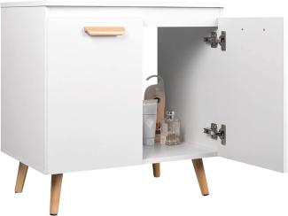 EUGAD Waschbeckenunterschrank Unterschrank Badezimmerschrank Waschtisch Badschrank Beistellschrank mit 2 Türe 60 x 40 x 60,5 cm Weiß
