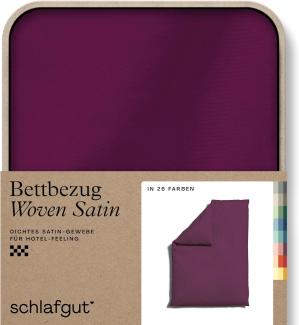 Schlafgut Woven Satin Bettwäsche | Bettbezug einzeln 155x220 cm | purple-deep