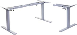 Gestell HWC-D40, variables Tischgestell für Eck-Schreibtisch, elektrisch höhenverstellbar Memory 45kg ~ grau
