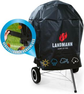 LANDMANN Grillabdeckhaube Wetterschutzhaube Premium 90x70x70cm, reißfest, atmungsaktiv, wasserdicht, kältebeständig, kein ausbleichen