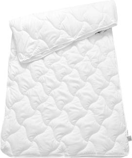 Bettdecken Set Lykke in 155x220 cm verwandelt eine leichte Sommerdecke und eine etwas dickere Mid-Season-Decke in eine kuschelige Winterdecke, weiß