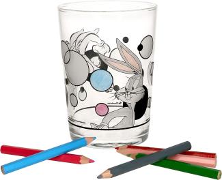 Bugs Bunny Glas zum Anmalen für Kinder selber bemalen Kindergeburtstag Geschenk