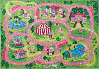 andiamo Teppich Wonderland Spielteppich für Mädchen mit modernem Design pflegeleicht und strapazierfähig Spielunterlage für Kinder 140 x 200 cm Multi