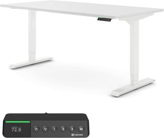 Desktopia Pro X - Elektrisch höhenverstellbarer Schreibtisch / Ergonomischer Tisch mit Memory-Funktion, 7 Jahre Garantie - (Weiß, 120x80 cm, Gestell Weiß)
