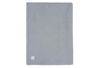 Jollein Basic Knit Babydecke 100 x 150 cm Stone Grey / Fleece Grau