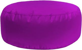 Bruni Pouf Sitzhocker M in Violett – runder Sitzpouf, Indoor und Outdoor als Fußhocker, Yoga-Sitzkissen, Meditationskissen geeignet