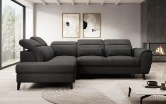 Designer Sofa Nobile mit verstellbarer Rückenlehne Stoff Schwarz Links