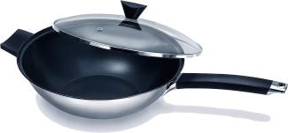 KEN HOM Non Stick Stainless Steel 2pce Wok and Glass Lid
