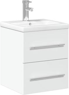 Waschbeckenunterschrank mit Einbaubecken Weiß 3278755