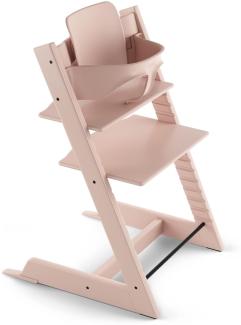 Tripp Trapp Hochstuhl von Stokke mit Baby Set, Serene Pink aus Buchenholz - Verstellbarer, anpassbarer Stuhl für Kleinkinder, Kinder & Erwachsene