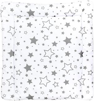 TupTam Baby Wickeltischauflage mit Baumwollbezug Gemustert, Farbe: Graue Galaxie, Größe: 75 x 85 cm