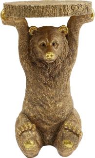 Kare Animal Bear Gold 35x34cm Beistelltische, Kunststoff, 52x35,5x34,5cm