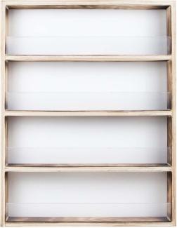 Gewürzregal Holz Geflammt Vintage - 3 oder 4 Regalböden inkl. Acrylglasscheiben - für die Wand o. stehend Holzregal aus deutscher Holzmanufaktur | Küchenregal Hochformat geflammt 54 x 6. 5 x 42 cm