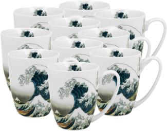 DUO ART GALLERY Klassischer Becher 350 ml GREAT WAVE New Bone China Porzellan