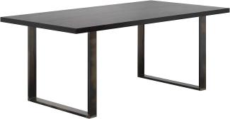 i-flair Esszimmertisch Macon 220x100 cm Kufentisch Holztisch Esstisch Kufengestell Tisch mit Tischplatte und Kufen - alle Größen und Farben (Schwarz + Industrial)
