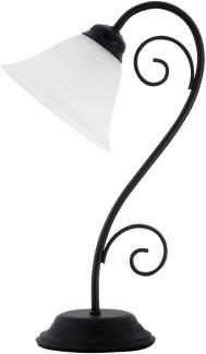 Rabalux Athen Tischleuchte 1x E14 matt schwarz, weißer Alabaster