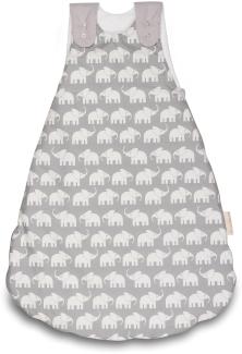 ULLENBOOM Sommerschlafsack Baby Graue Elefanten (Made in EU) - Aus OEKO-TEX Materialien - 0,5 TOG, Schlafsack für Babys und Neugeborene, Größe: 56 bis 62