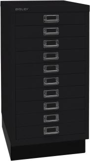 Bisley MultiDrawer™, 29er Serie mit Sockel, DIN A3, 10 Schubladen, Farbe schwarz