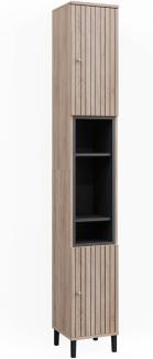 Vicco Hochschrank Aquis 30 x 190 cm, Sonoma Anthrazit, Badezimmer, modernes Design