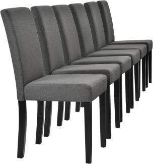 6x Design Stühle Textil Dunkelgrau