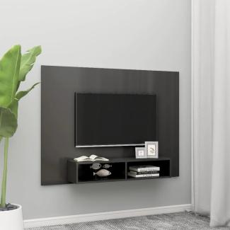 TV-Wandschrank Hochglanz-Grau 135x23,5x90 cm Holzwerkstoff
