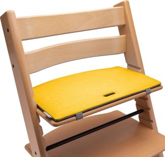Mahona Sitzkissen kompatibel mit Stokke 'Tripp Trapp' Hochstuhl, Filz, gelb/grau