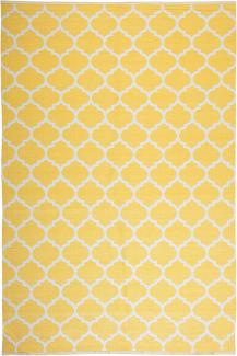Teppich gelb 140 x 200 cm marokkanisches Muster zweiseitig Kurzflor AKSU