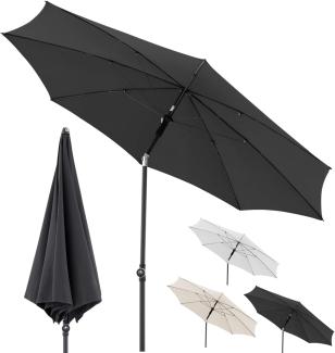 Doppler Sonnenschirm Rethink 200cm in Dunkelgrau - Runder Sonnenschirm für Balkon & Terrasse - Nachhaltiger Schirm - Balkonsonnenschirm mit Handöffner - Mit Hülle - Kippbarer Gartenschirm