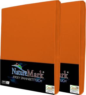 NatureMark 2er Pack Kinder Jersey Spannbettlaken, Spannbetttuch 100% Baumwolle in vielen Größen und Farben MARKENQUALITÄT ÖKOTEX Standard 100 | 70x140 cm - terrakotta