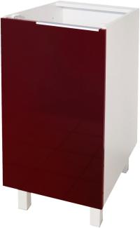 Berlioz Creations CP4BD Unterschrank für Küche mit 1 Tür, in bordeauxfarbenem Hochglanz, 40 x 52 x 83 cm, 100 Prozent französische Herstellung