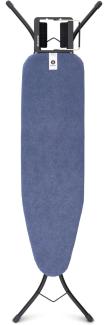 Brabantia - Bügelbrett A - für Dampfbügeleisen - Höhenverstellbar - für Links- und Rechtshänder - Solider Vierfußrahmen - Leicht versetzbar - Denim Blue - 110 x 30 cm