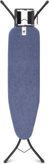 Brabantia - Bügelbrett A - für Dampfbügeleisen - Höhenverstellbar - für Links- und Rechtshänder - Solider Vierfußrahmen - Leicht versetzbar - Denim Blue - 110 x 30 cm