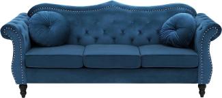 3-Sitzer Sofa Samtstoff kobaltblau SKIEN