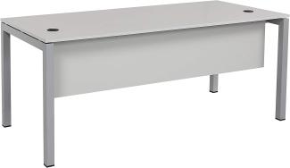Furni24 Schreibtisch Tetra fürs Arbeitszimmer und Home Office - Großer laminierter Computertisch aus Holz, einfache Montage (180 x 80 x 75 cm, Grau)