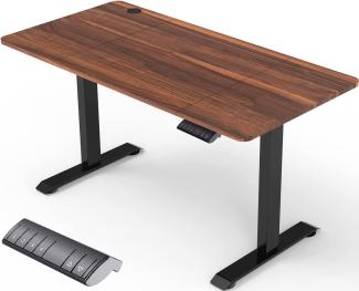 JUMMICO Schreibtisch Höhenverstellbar Elektrisch 140 x 70 cm, Höhenverstellbarer Schreibtisch Ergonomischer Steh-Sitz Tisch,Stehpult Verstellbarer mit 4-Stufige Memory Funktion (Walnuss)