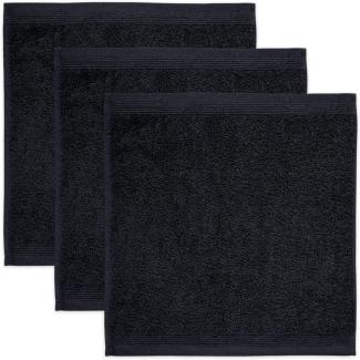 Möve Superwuschel Seiftuch 30 x 30 cm aus 100% Baumwolle, Black 3er Set