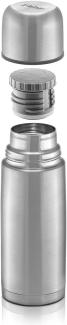 Reer Edelstahl Isolier-Flasche PURE, 350ml – klein, handlich, ideal fürs Baby, mit integriertem Becher, silber, 90308 W, 1 Stück (1er Pack)