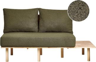 2-Sitzer Sofa Bouclé Stoff mit Ablage Dunkelgrün SALO