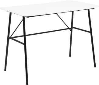 Amazon Marke - Movian Schreibtisch, mattweiße Holzplatte und schwarzes Gestell, 100 x 55 x 75 cm