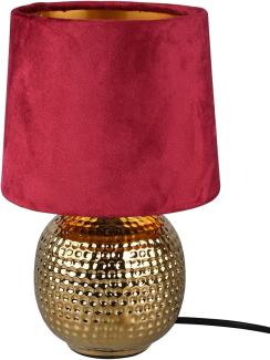 Tischleuchte Nachttischlampe Leuchte Lampe Sophia goldfarbig 1xE14 Höhe ca. 26 cm