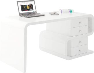 Kare Design Schreibtisch Soft Snake Walnut, 150x70cm, Wallnussfarbener Schreibtisch mit 4 Schubladen, außergewöhnlicher Tisch, (H/B/T) 76x150x70cm