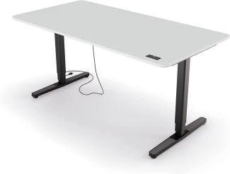 Yaasa Desk Pro II Elektrisch Höhenverstellbarer Schreibtisch, 160 x 80 cm, Offwhite-Schwarz, mit Speicherfunktion und Kollisionssensor