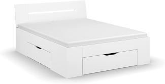 Rauch Möbel Tinda Bett Stauraumbett mit 3 Schubkästen in Weiß, Liegefläche 140x200 cm, Gesamtmaße BxHxT 145x84x214 cm
