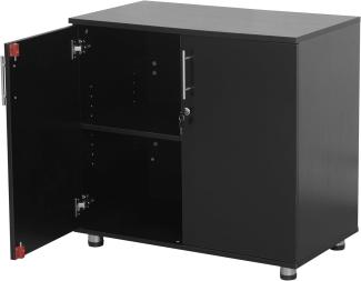 MMT Furniture Ltd schwarz aufbewahrungsschrank – mehrzweckschrank - 2 türiger Büroschrank - Akten Büroschrank mit einlegeböden – abstellschrank (80D x 45W x 73H inches)