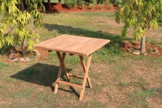 Premium Teak Tisch quadratisch Gartentisch Garten klappbar Beistelltisch 80x80cm